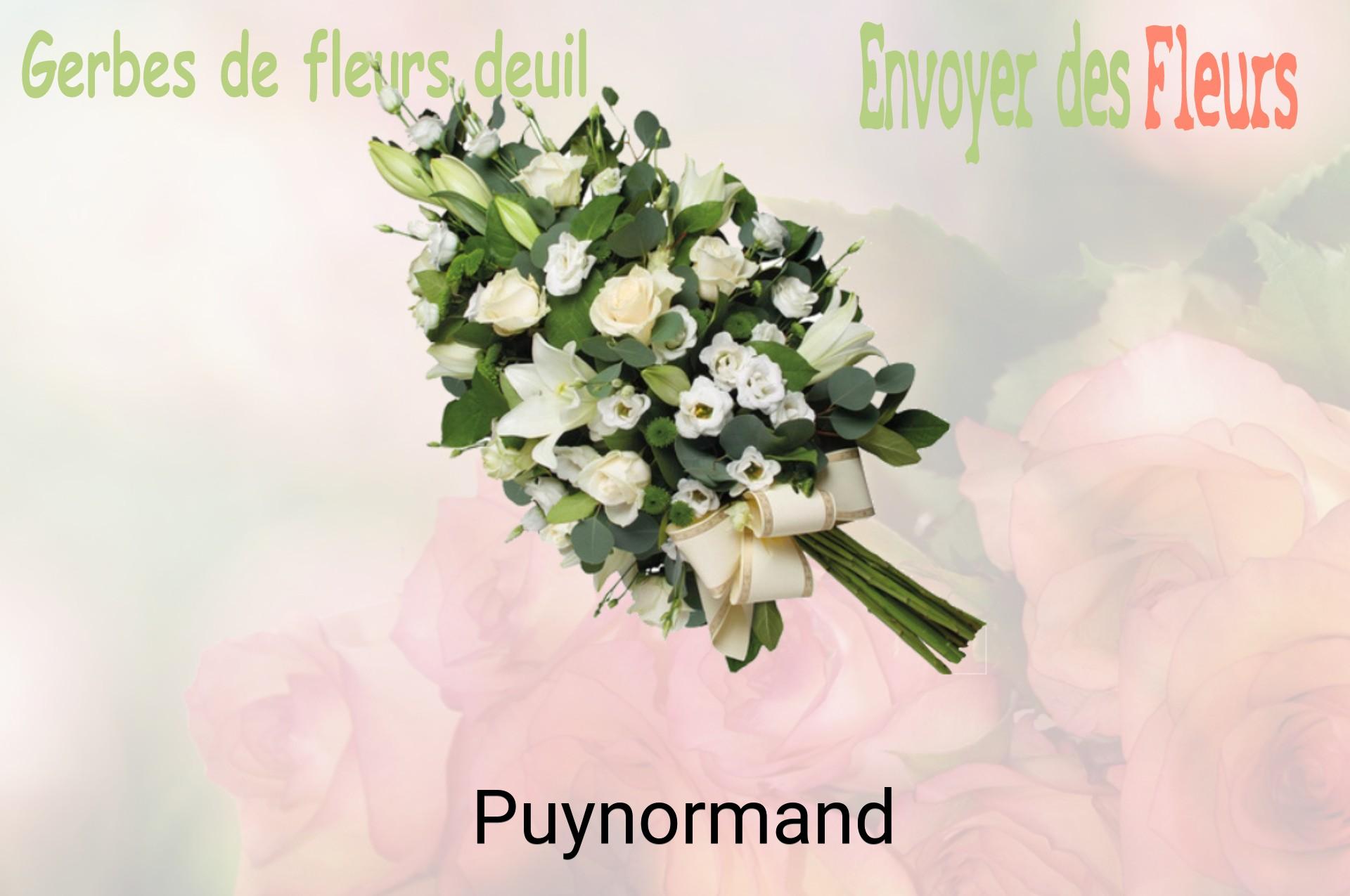 Gerbe de fleurs de deuil livrée à Puynormand
